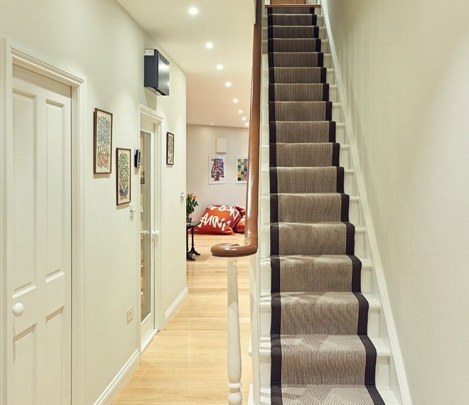 Stair Runner Carpet Traditional Staircase with White Staircase