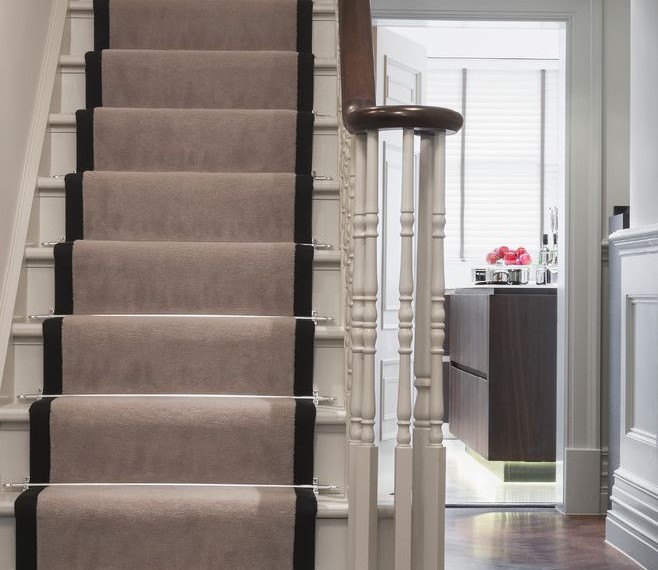 Stair Runner Carpet Traditional Staircase with Wood Floor