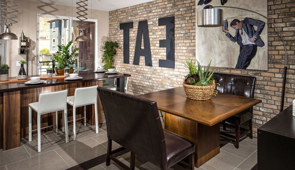 Steampunk Dining Table Contemporary Dining Room with Earth Tones