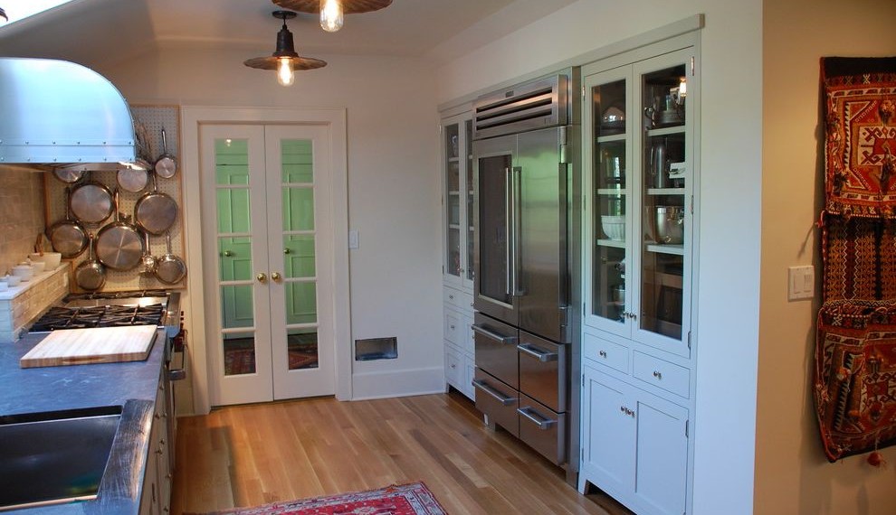 Steel Pegboard Eclectic Kitchen with Eclectic