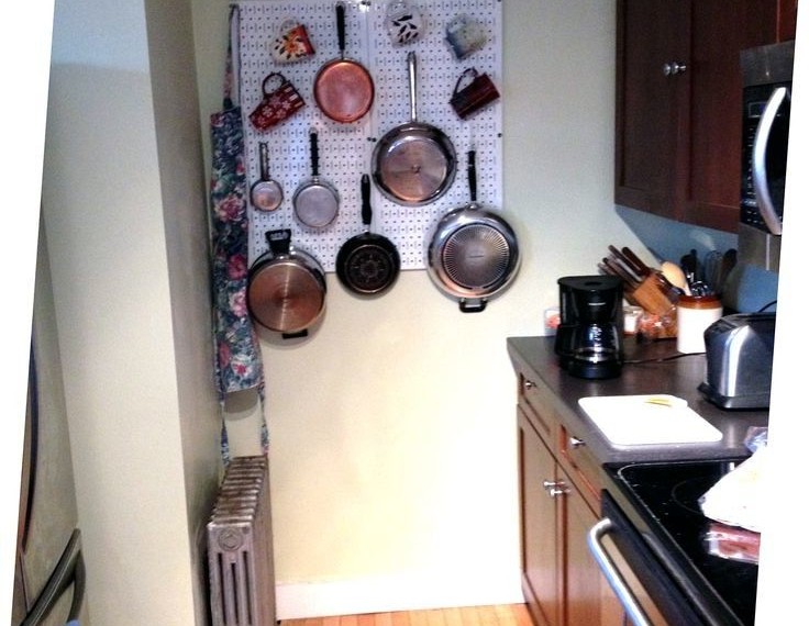 Steel Pegboard Modern Kitchen with Julia Childs Pegboard