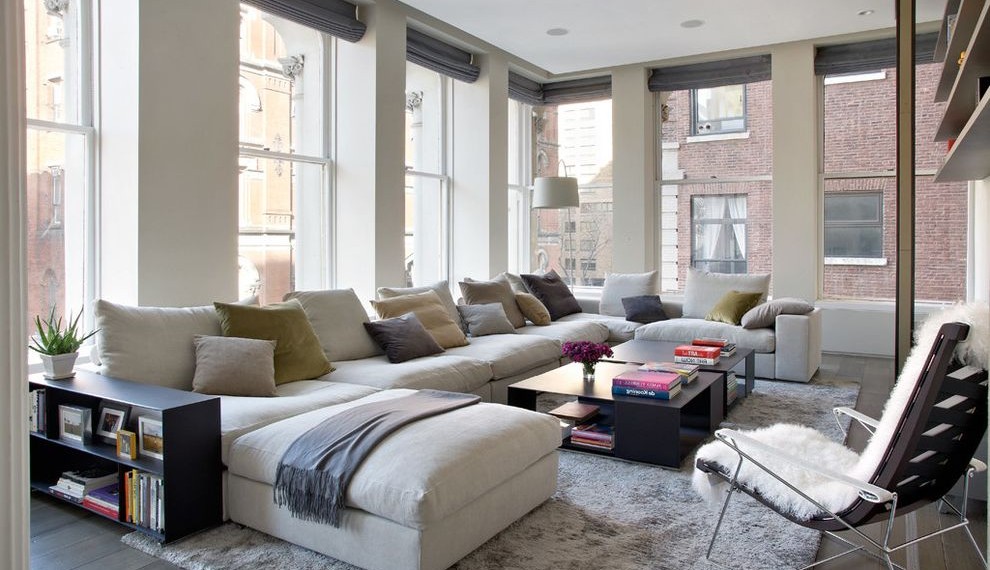 Suede Couch Cleaner Contemporary Family Room with White Walls