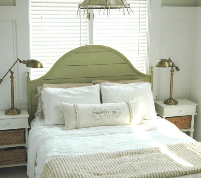 Swag Lamps Shabby Chic Style Bedroom with French Farmhouse