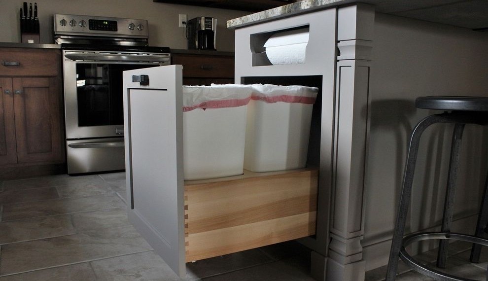 Tilt Trash Can Craftsman Spaces with Industrial