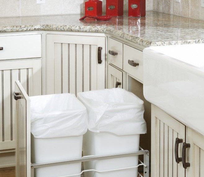 Tilt Trash Can Traditional Kitchen with Traditional