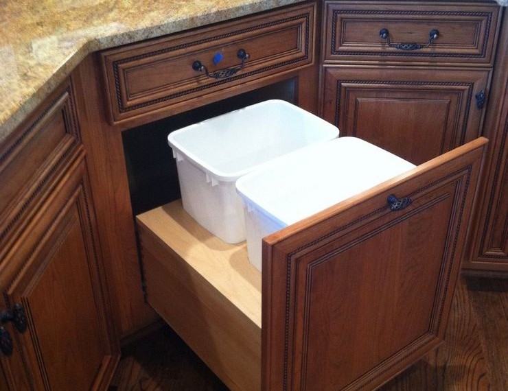 Tilt Trash Can Traditional Kitchen with Traditional
