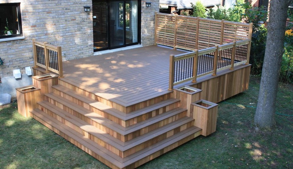Trex Decking Contemporary Deck with Patio Specialist