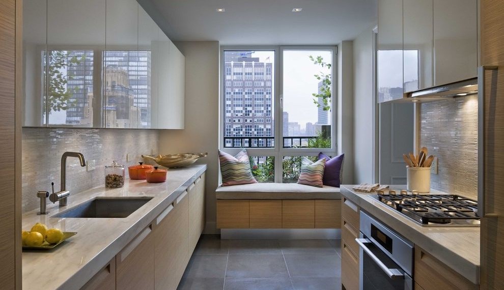 Tri Fuel Generator Contemporary Kitchen with Stainless Steel Appliances