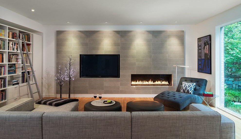 Tri Fuel Generator Contemporary Living Room with Nature
