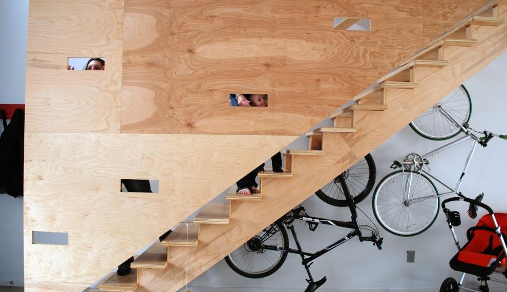 Tri Fuel Generator Industrial Staircase with Wood Staircase