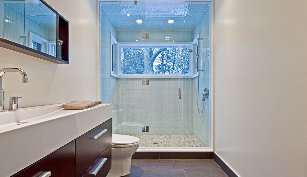 Trough Sink Vanity Rustic Bathroom with Bathroom Mirror
