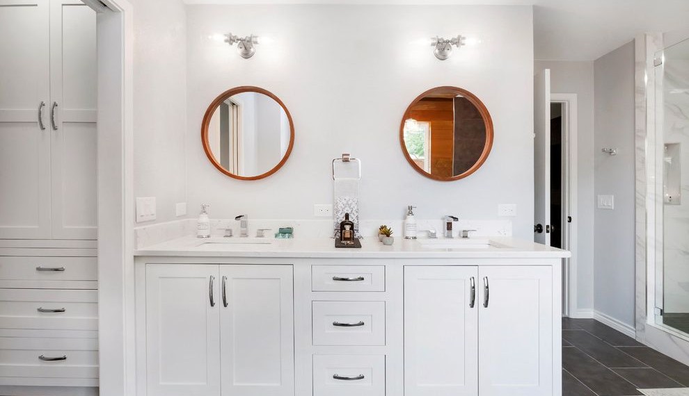 Unclog Bathtub Drain Contemporary Bathroom with His and Hers