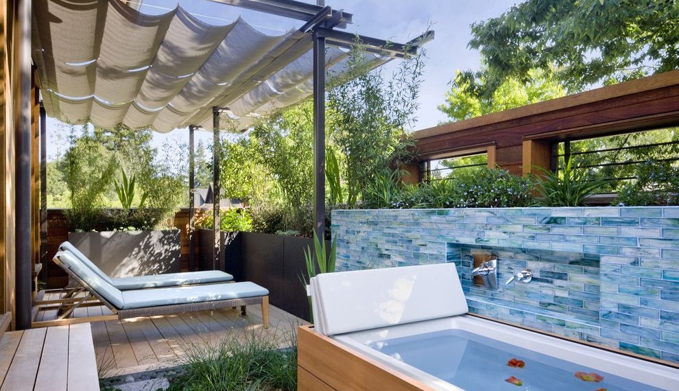 Unclog Bathtub Drain Contemporary Patio with Duravit Tub