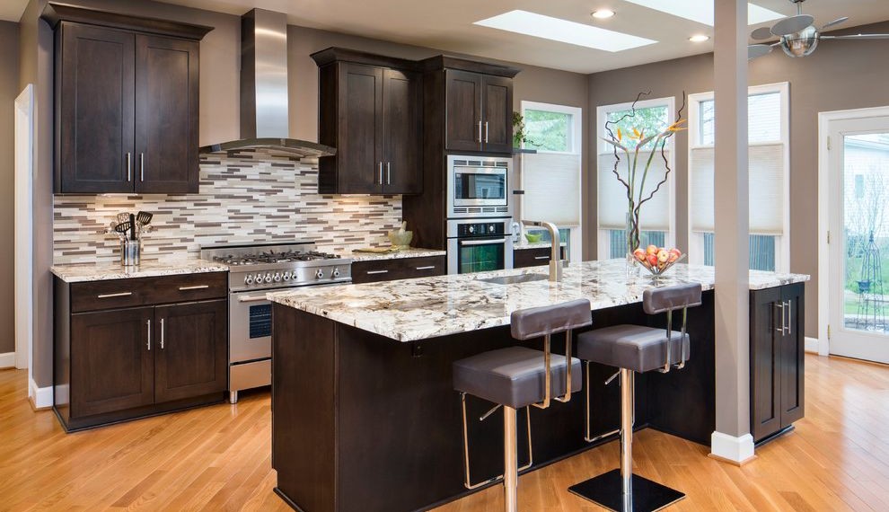 Unclog Kitchen Sink Transitional Kitchen with Stacked Oven