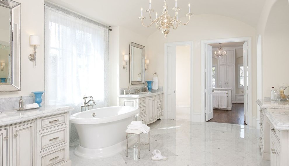 Vertical Bathroom Lights Transitional Bathroom with White Door Trim