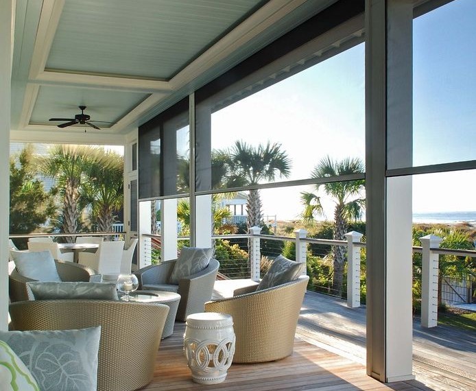 Vertical Blinds Repair Contemporary Porch with Adjustable Screens