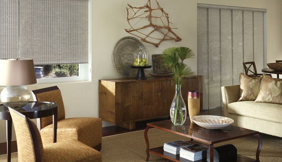 Vertical Blinds Repair Traditional Living Room with Rug