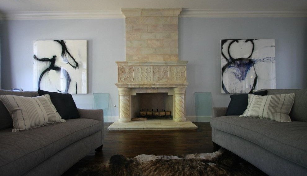 Vinyl Flooring That Looks Like Wood Contemporary Living Room with Grey Walls