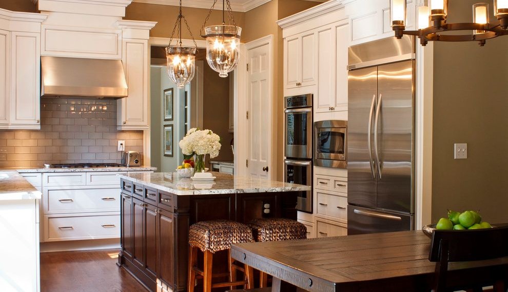 Vinyl Flooring That Looks Like Wood Traditional Kitchen with Dark Wood Bench