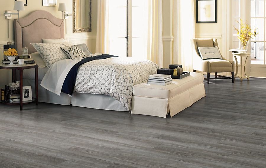 Vinyl Flooring That Looks Like Wood Transitional Bedroom with Plank Vinyl Floor