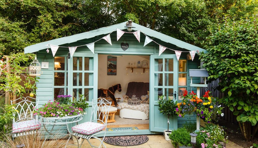 Vornado Space Heater Shabby Chic Style Shed with Trees