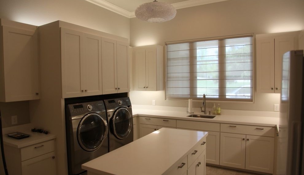 Wallbeds N More Contemporary Laundry Room with Gray Walls