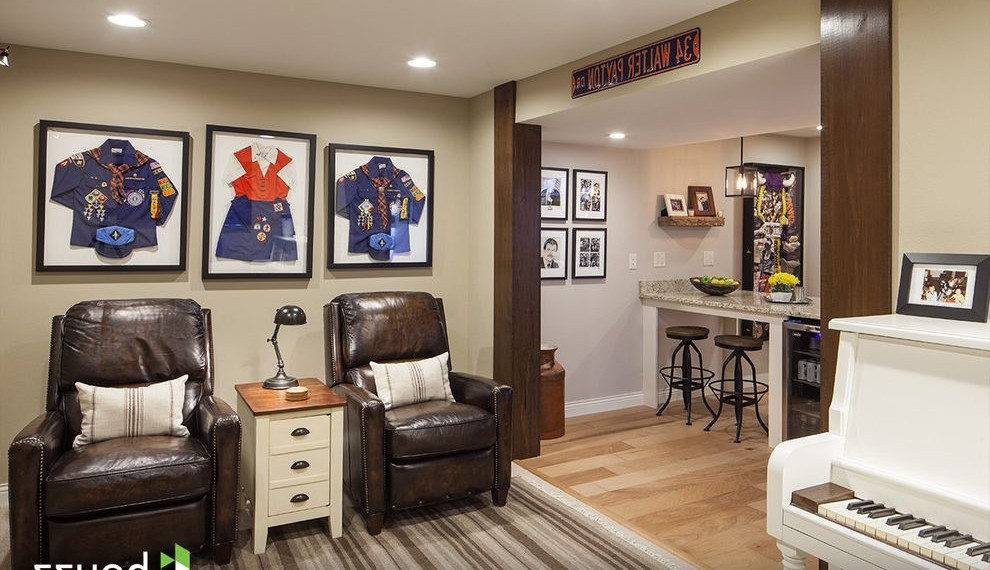 Watch Full Episodes Online Free Traditional Basement with Framed Art