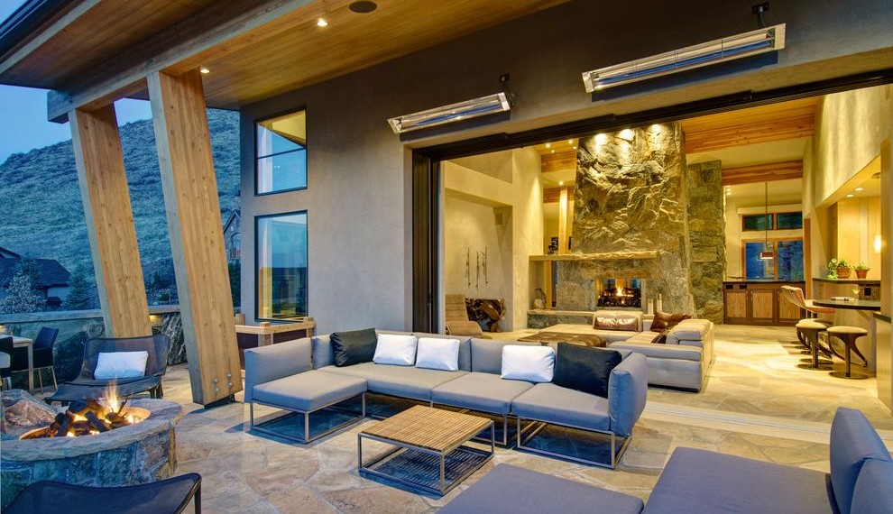 Water Heater Element Contemporary Porch with Garden Lighting
