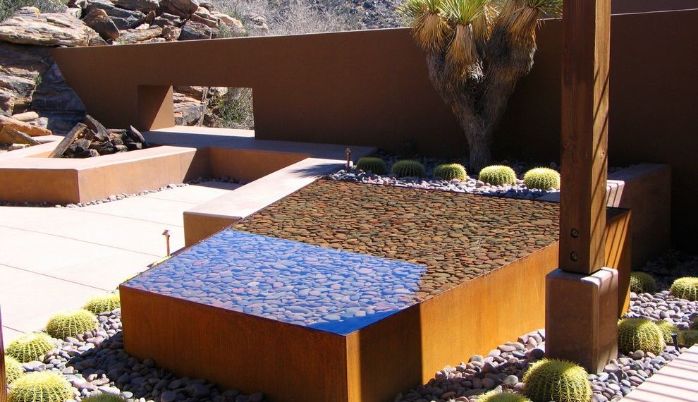 Water Heater Element Southwestern Patio with Rock Landscape