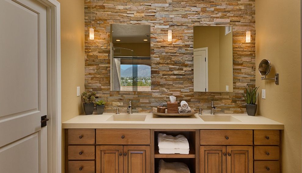 Water Heater Installation Cost Traditional Bathroom with Mirrors