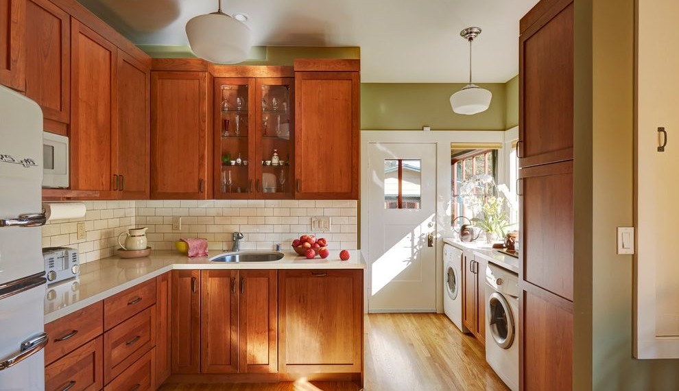 Water Heater Troubleshooting Craftsman Kitchen with Washer Under Countertop