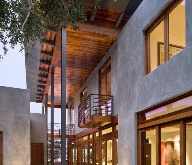 Waterproof Sealant Contemporary Exterior with Exposed Beams