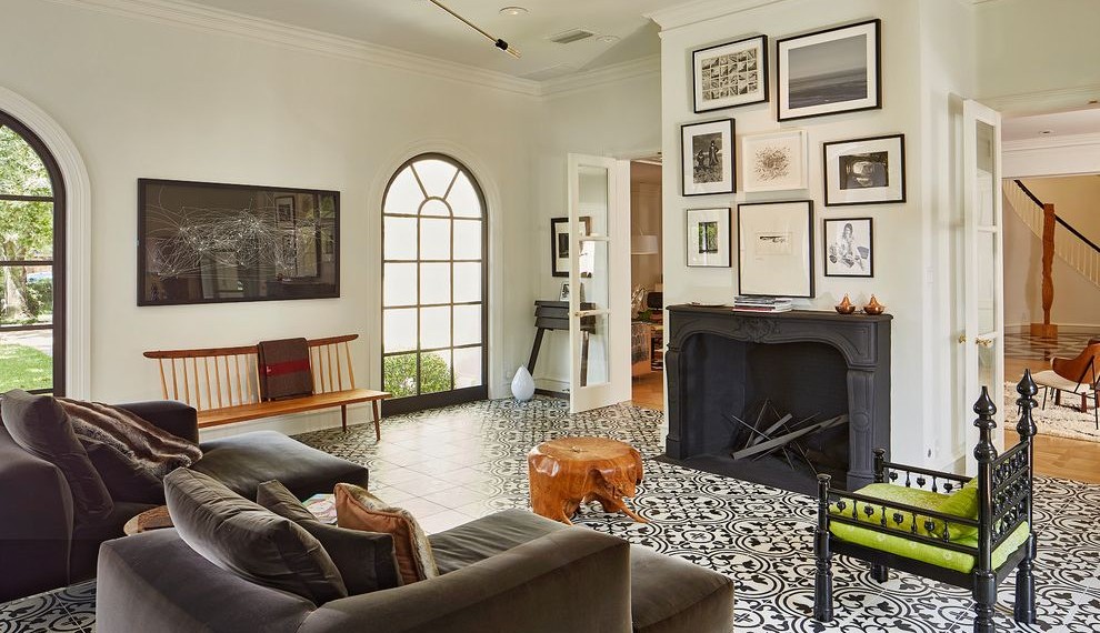 Window Tinting Film Eclectic Living Room with White Walls