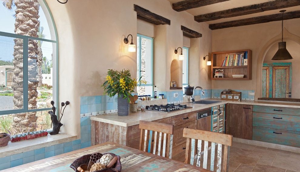 Window Toppers Farmhouse Kitchen with Cooktop
