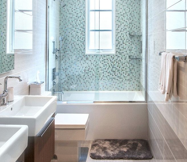 Www Shelterlogic Com Contemporary Bathroom with Octagon Tile Wall