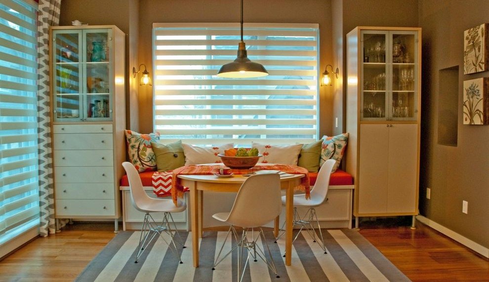 Www Shelterlogic Com Eclectic Dining Room with White Drawers