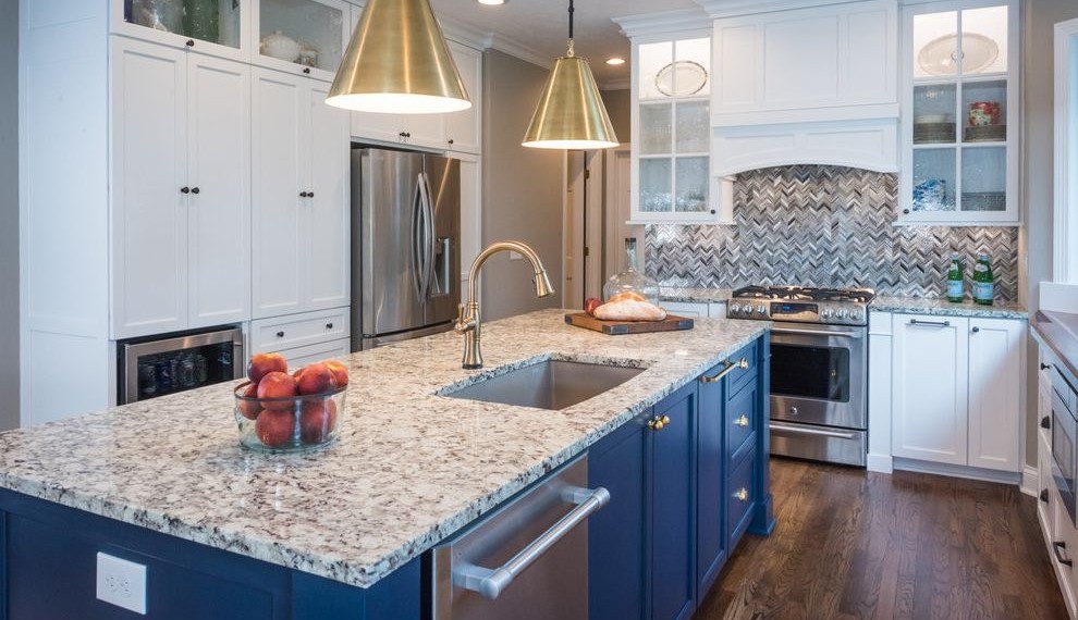 Yeager Flooring Transitional Kitchen with Custom Vanity