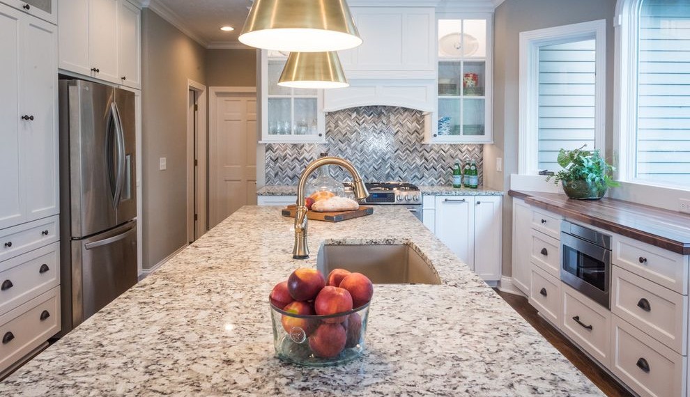Yeager Flooring Transitional Kitchen with Hudson Designer